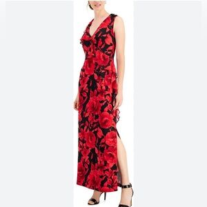 Red Connected Apparel Maxi Dress Floral